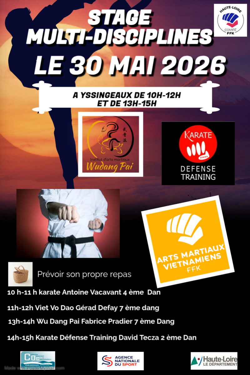 STAGE DEPARTEMENTAL MULTI-DISCIPLINES LE 30 MAI 2026