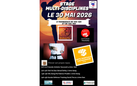 STAGE DEPARTEMENTAL MULTI-DISCIPLINES LE 30 MAI 2026